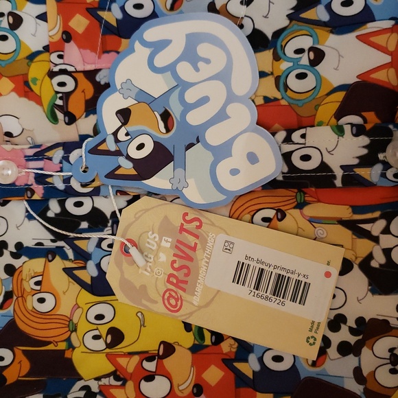 RSVLTS Bluey Primary Pals Button Up Shirt. Youth XL. Unisex. Kids. - Picture 3 of 9